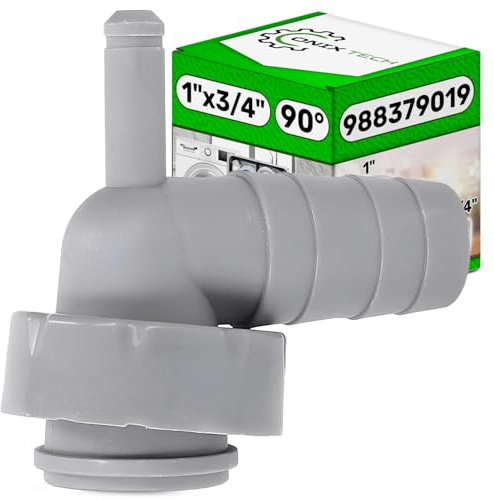 Adapter för utloppsmaskin och avloppsslang diskmaskin med kondensatanslutning 90° 1 x 3/4 med originalkod 988379019 - 5 års garanti - ONIX TECH