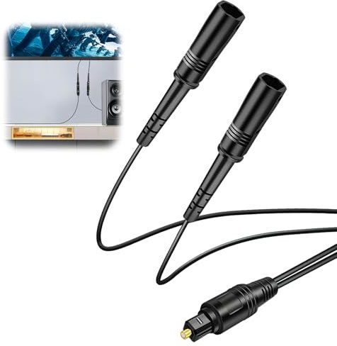 teasteam Répartiteur Cable Fibre Optique Audio TOSLINK 1 en 2 Sorties Câble Toslink Diviseur Optique 1 Mâle 2 Femelles Connecte pour Lecteur DVD/STB/Xbox VHS/VCR HDTV Home Cinéma - 32 mm