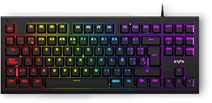 Energy Sistem Gaming Keyboard ESG K6 Mechanik (Teclado USB, Luces LED Efecto Rainbow, Teclado mecánico TKL)
