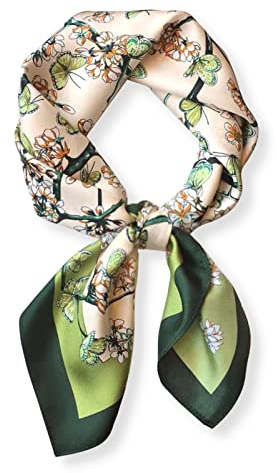 PoeticEHome Foulard in 100% Seta di Gelso Pura - Sciarpa Quadrata Donna Collo e Testa con Confezione Regalo - 68x68 cm