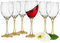 Glasmark Krosno - Set di 6 bicchieri da vino rosso, 0,3 l, per vino rosso, per vino rosso, bicchieri da vino bianco, calici, lavabili in lavastoviglie, colore: oro trasparente, 6 x 300 ml