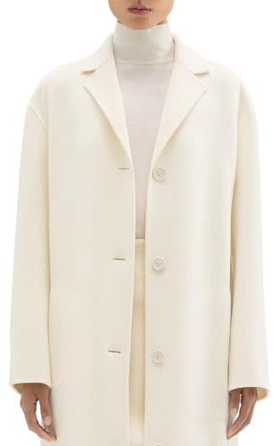 Theory Women's Soft Button Coat, IVORY, M