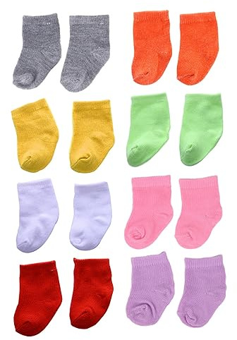 Vaguelly 8 Paires Poupée Chaussettes 18 De Chaussures De 18 en De Mini- pour Poupées Jouets Chaussette Simple Nature Chaussures De Ma Chiffon Vêtements De Bébé Personne Réelle