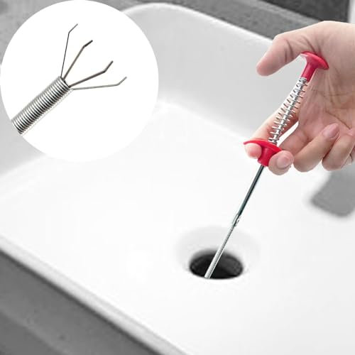 Flexible Grabber Pickup Reacher Tool, Plug Unblocker Hair Tool, Sewer Cleaning Hook Catcher with 4 Claws, Drain Grabber for Litter Picker/Plug Hole/Sink (60cm)