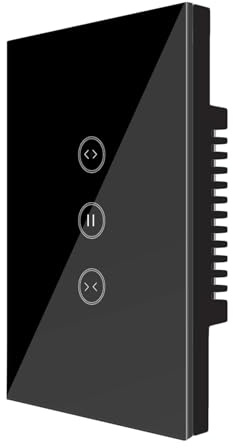 UseeLink Zigbee Interruttore per tapparelle, interruttore touch intelligente, telecomando wireless, compatibile con iOS/Android, supporta Alexa e Google Assistant (Nero)