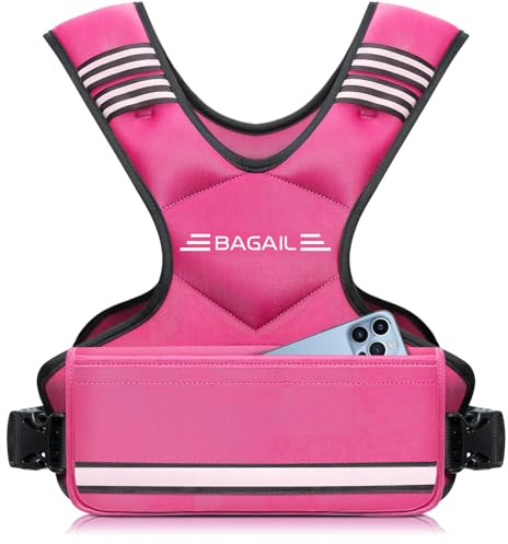 BAGAIL Adjustable Weighted Vest 12-18lb, Removable Iron Sand Bags, Adjustable Bust Size, Heavy Duty Fitness Vest for Man Woman, Ideal for Gym Workouts and Aerobic Exercises