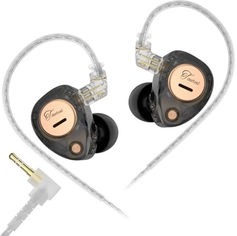 Yinyoo KZ Taurus Auriculares in Ear con Cable IEM para Gaming, 8 mm Controladores dinámicos duales, in Ear Monitors Graves Profundos, Cable Desmontable de 2 Pines