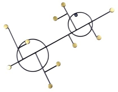 iplusmile Patère Murale Fer Style Européen Taille L Noire Porte-manteaux Robuste et Organisateur Suspendu pour Clés Manteaux et Chapeaux Support Mural Décoratif pour Entrée et Chambre