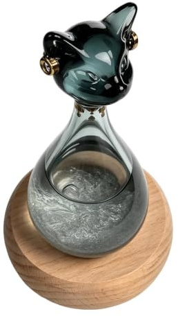Väderglas, kattform analog väderprognos glas | Stormglas väderstation, katt väderglas, analog väderstation, skrivbord väderdekoration, atmosfär förutsägelse