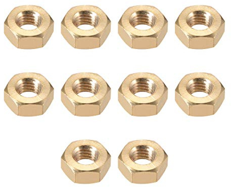 uxcell Hex Nuts, M8x1.25mm Metric Coarse Thread Hexagon Nut, Brass, 10Pack
