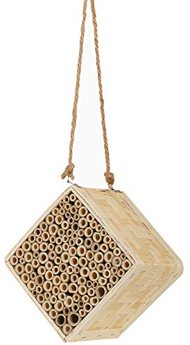 Dehner Natura - Hotel para Insectos Monza, Aprox. 15,5 x 15 x 15,5 cm, bambú/Madera contrachapada, Natural