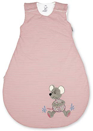 Sterntaler Baby-Schlafsack, Maus Mabel, Reißverschluss und Knöpfe, Größe: 62/68, Rosa, 9462001, mehrfarbig