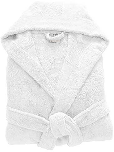 Jasmin Elinor Mens Ladies Unisex Egyptian Cotton Terry Towelling Shawl Collar And Hooded Bathrobe