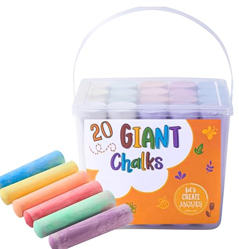 Jaques of London Premium Chalks for Children Giant for Outside | Creative Garden Toys for 1 Year olds | Pavement Chalks spark creativity, fine motor skills, and imaginative play | Since 1795