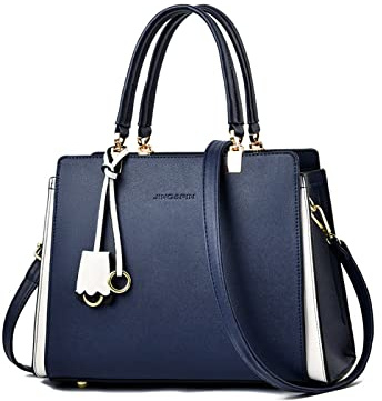NICOLE & DORIS Borsa Delle Signore Borsa Donna Elegante Borsa a Mano Tracolla in PU Pelle Borse a Spalla Leggero Borsetta Tote con Ciondolo per Lavoro, Vita Quotidiana Blu Scuro