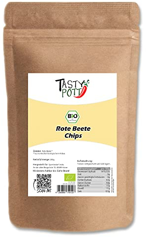 Tasty Pott Bio Rote Beete Chips I Gemüsechips I Snack I Vegane Küche I Fitnessfood I Natürlich lecker I Knabberei I Im Beutel 200g