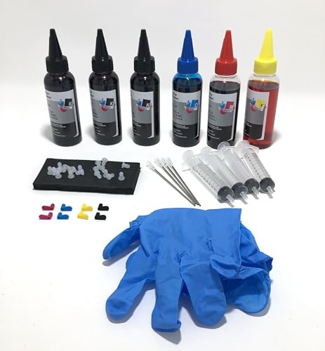 INKJET Inchiostro ricarica 600 ml compatibile con stampanti Ecotank cartucce Ricaricabili CISS CIS A.R.C. AUTO RESET COMPATIBILI UNIVERSALI RIGENERATE Accessori Ricarica SIRINGHE AGHI GUANTI TAPPINI