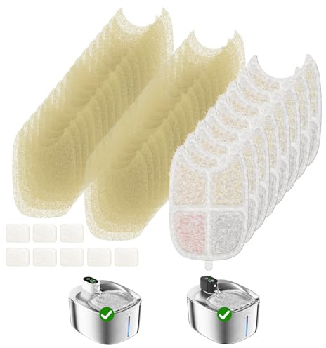 Apetdola 8 reservfilter för FS10PRO - med 32 svampar förfiltrering och 8 pumpfilter, 6-lagers filtrering, kompatibel med fontän 138 FL oz / 4,1L
