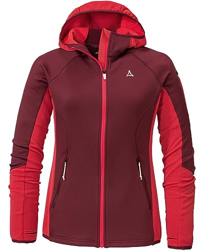 Schöffel Damen Fleece Hoody Lodron L, atmungsaktiver Fleece Pullover mit hoher Bewegungsfreiheit, funktionaler Hoodie mit Body-Mapping Technologie