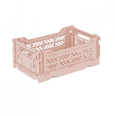 AYKASA Caja plegable, caja de plástico estable, apilable, té con leche, Mini (27 x 17 x 11 cm)