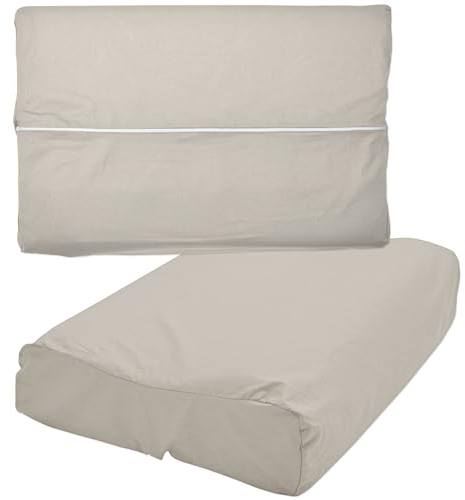Universal Kissenbezug 30 x 50 cm Beige Premium Nackenstützkissen Bezug Baumwolle mit Reißverschluss Gesundheitskissen Überzug Nackenkissen Universalbezug Kissenhülle - Viele Farben