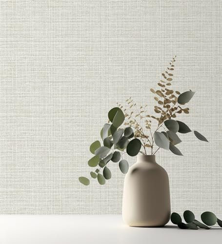 GAULAN 682396 - Papel pintado imitación tela de rafia con textura en relieve para pared salón cocina comedor oficina despacho - Rollo de 10 m x 0,52 m