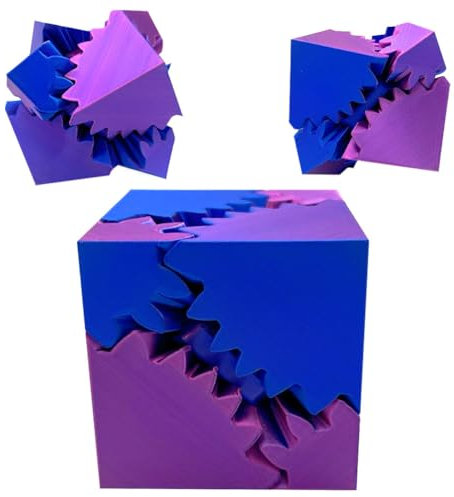 OPVXZAD Bola De Engranajes Impresa En 3D Fidget Cubo Impreso En 3D Fidget Juguete Cubo Fidget Cubo MáGico De Viaje Juguete Cubo Ilimitado Milagro De RotacióN De Steampunk Fidget