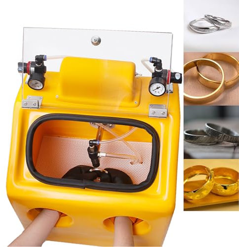 LHQYA Armoire Sablage, Poste Travail Sablage avec Pédale, Double Valve Pression d'air/Bulle Taille Jet d'air Réglable, pour Sablage, L'élimination Rouille du Métal, Nettoyage Impuretés, Le Traitement