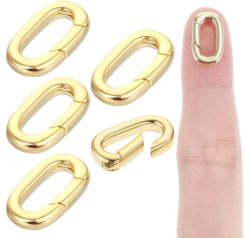 5 conectores de joyería dorados con cierre ovalado, cierre de resorte de langosta, mosquetón, conector de mosquetón, conectores chapados en oro, cierres de resorte para hacer collares y pulseras