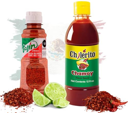 El Chilerito Chamoy 355 ml + Tajín Clásico 142 g | Salsa Chamoy Mexicana y Condimento Chili-Lime para Frutas, Snacks, Micheladas y Margaritas