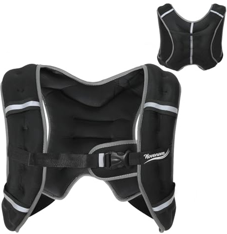 NOVONOVA Chaleco Lastrado Ajustable, Chaleco de Peso para Entrenamiento, Material Transpirable,5kg, con Bolsa de Almacenamiento, para Gimnasio, Running y Crossfit