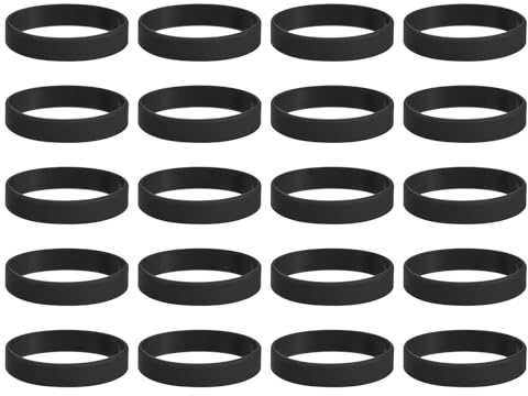 QUARKZMAN 20 stycken silikongummiband halkfria 9,5 cm (3,15 tum) platta elastiska gummiband för böcker fällor konst presentpapper kabelband svart