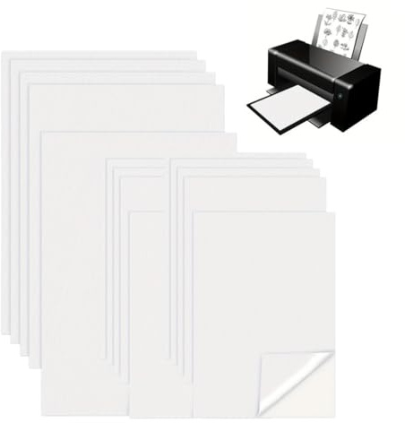 15PCS Papel Bordado Soluble Adhesivo A4+A5 Estabilizadores de Bordar Papel Soluble para Bordar Imprimible y Dibujable Estabilizador para Bordado a Mano y a Máquina