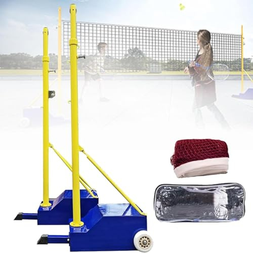 Bärbar Volleybollstolpe Badminton Nät, Med Stativ För Inomhus- Och Utomhusbruk, Bärbar Med Hjul För Träning, För Badmintonplan, Med Nät