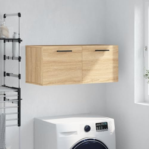 Boltkex Armoire murale en chêne Sonoma - 80 x 36,5 x 35 cm - Meuble de rangement pour salon, chambre à coucher, couloir, cuisine - Avec étagère et fonction d'armoire multifonction