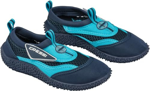 Cressi Coral Scarpette Adatte per Mare, Spiaggia, Barca e Sport Acquatici Vari, Adulti e Bambini, Blu/Azzurro, 26