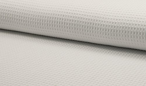Tissu piqué nid d'abeille 100% Coton gaufré – Blanc, 150 x 100 cm