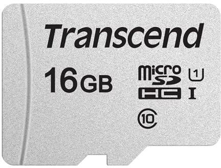 Transcend USD300S 16GB microSDHC Class 10 U1 Memory Card with SD Adapter TS16GUSD300S-A