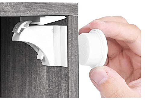 Calish Child & Baby Safety Proof Magnetic Cupboard Locks (20 Locks + 3 Keys), No Screws or Drilling, Protect Your Kids & Toddlers, Bonus Instruction Video
