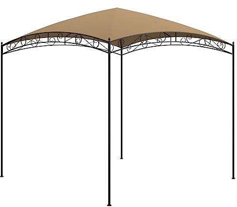 vidaXL Belvédère Tonnelle de Jardin Chapiteau de Terrasse Pavillon de Patio Tente de Réception Extérieur 3x3x2,65 m Taupe 180 g/m²