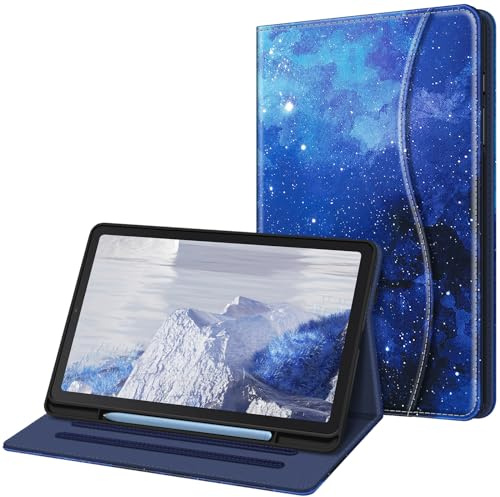 FINTIE Case for Samsung Galaxy Tab S6 Lite 10.4 Inch 2024/2022/ 2020 with S Pen Holder, Multi-Angle Viewing Soft TPU Back Cover with Pocket Auto Wake/Sleep, Z-Starry Sky