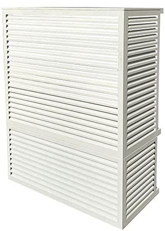 Verkleidung aus Aluminium | Schutzgitter für Klimaanlagen und Wärmepumpen, Größe:XXL, Farben:reinweiß