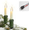 hellum Lichterkette außen Made in Germany, 29m beleuchtet, Lichterkette Weihnachtsbaum 30 weißen Schaftkerzen, Clip, LED Filament warmweiß Kabel schwarz teilbarer Stecker, 2 Ersatzkerzen <59lm 430042