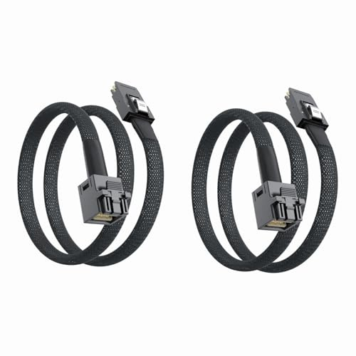 ipolex SFF-8643 to SFF-8087 Internal Mini SAS HD Cable, Compatible with 12Gbps SAS Drives and 6Gbps SAS/SATA Drives, 1-m(3.28ft), 2 Pack