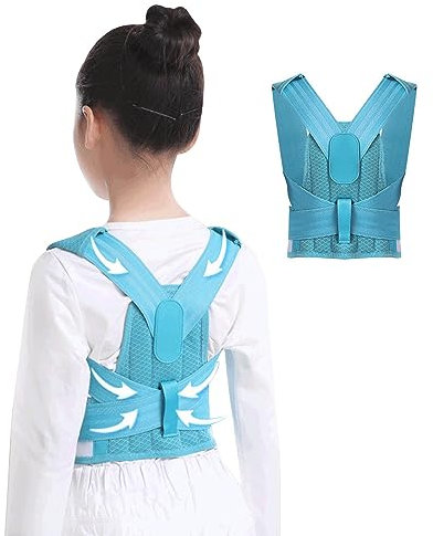 Kinder Rückenstütze Zur Korrektur Der Körperhaltung Verstellbare Rücken Schulter Nacken Schlüsselbeinstütze Wirbelsäulen Und Lendenwirbelstütze Buckel Korrekturgürtel Für Jungen Und Mädchen ( Color :