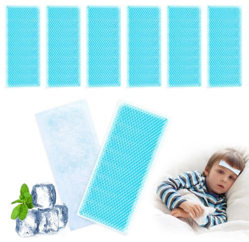50 Stück Kühlpflaster, Kühlpads Gel, Sofort Kältekompresse, Hitzschlag-Kühlpflastern, für Fieberkühlung und Andere Symptome