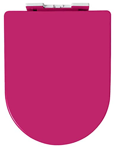 Heavy Duty Soft Close Quick Release Toilet Seat for Bathroom Family, Ergonomic Design with Adjustable Hinges, 6 Colors Available (Color : Rose Red, Size : OneSize)