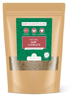Wolfsbacher Barf Complete Zusatzpulver für Hunde –Mit 5 Bio-Zutaten für Gesundheit & Vitalität, 100% Natürlich, 500g