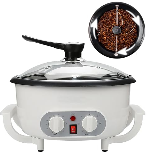 Coffee Bean Roaster Machine 1200W with 750g Capacity, 0-240℃ Adjustable Automatic Roaster - Perfect for Coffee, Nut, and Peanut Roasting