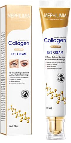 Soin anti-âge pour les yeux avec collagène dix puissants, crème pour les yeux au collagène, élimine les cernes, crème pour les yeux contre les rides et les cernes, pour une peau éclatante et repulpée